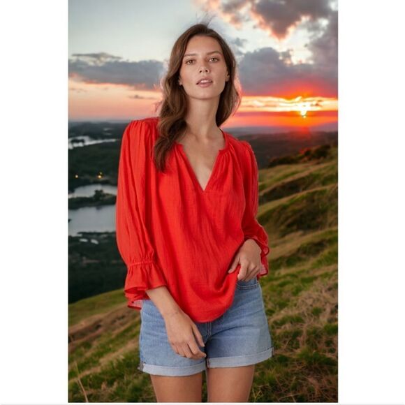 NWT Velvet by Graham  Spencer Dita Top in Cardinal - Picture 5 of 10